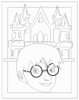 A coloring page of harry potter
